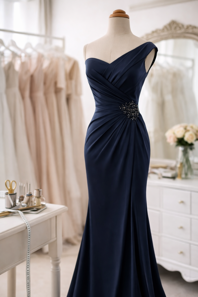 robe bleue pour retouches occasions spéciales